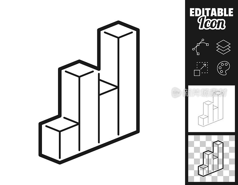 3 d图表。图标设计。轻松地编辑